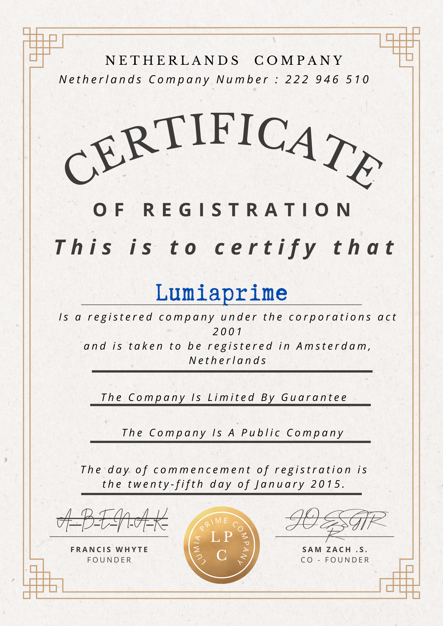 Lumiaprime Security Certificate